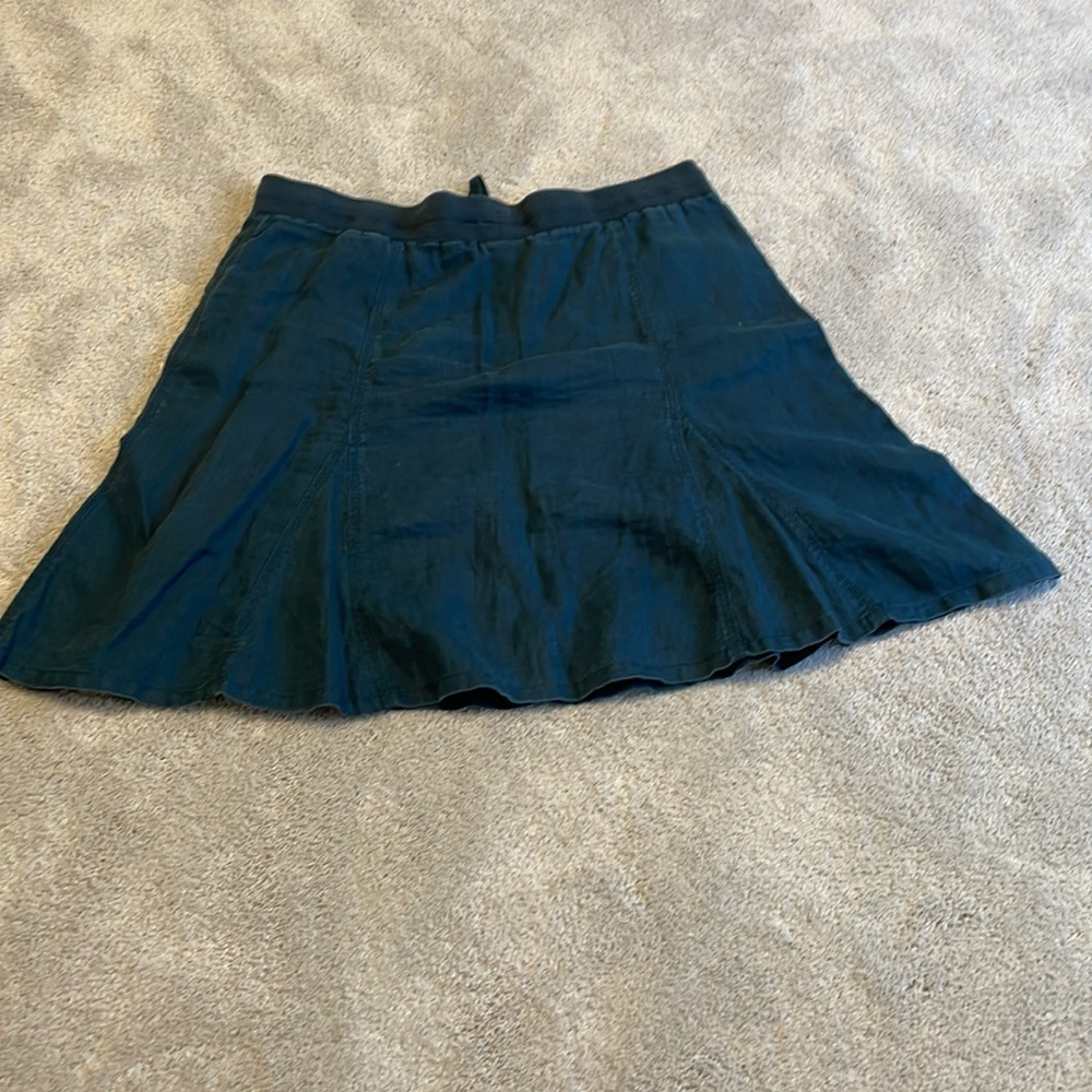 J.Jill Large Teal Linen Skirt - Picture 2 of 9